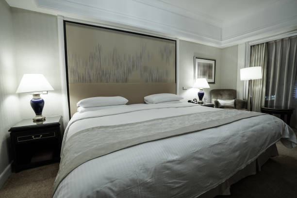 istock Elegant and comfortable bedroom interior 849050876