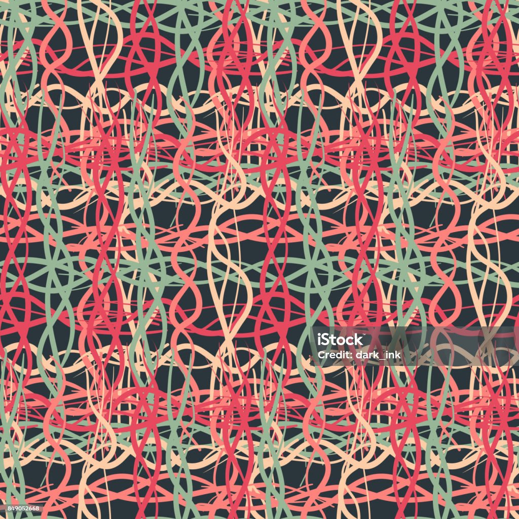Abstract Concurrent Thread Pattern Seamless Pattern Of Dark Colored Thread Stock Illustration - Download ...