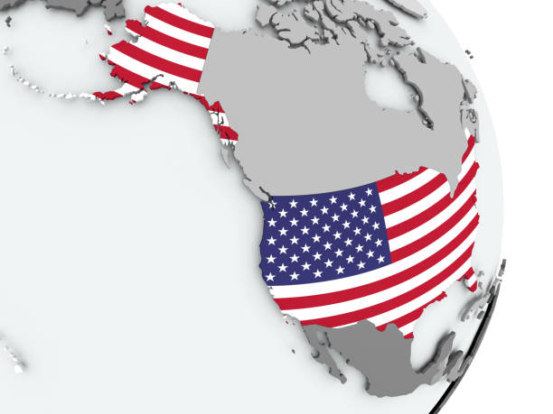 istock Map of USA with flag 849052780