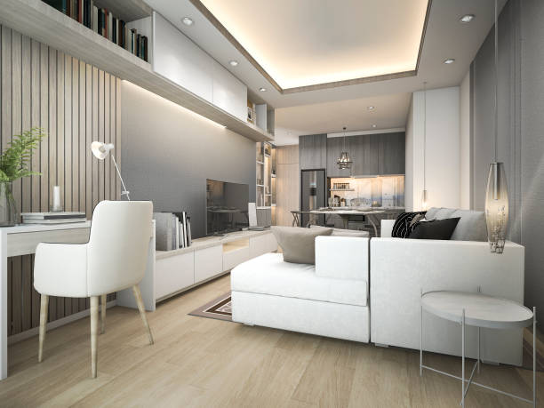 istock 3d rendering luxury and modern living room with good design leather sofa 849052798