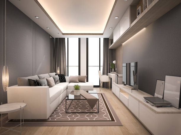 istock 3d rendering luxury and modern living room with good design leather sofa 849052808