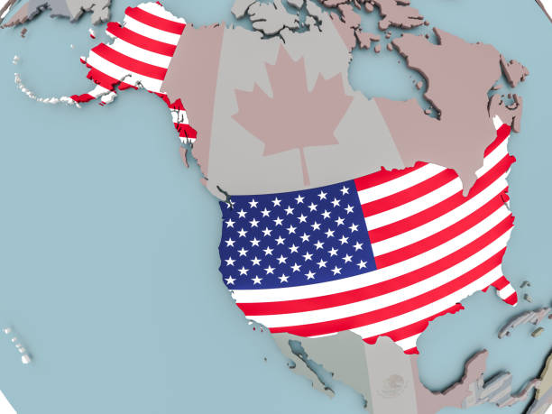 istock USA on political globe with flag 849053094