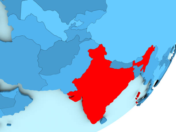 istock Map of India on blue political globe 849053388