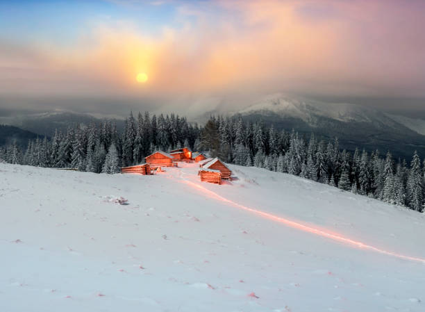 istock Hut on the background Chernogora 849060028