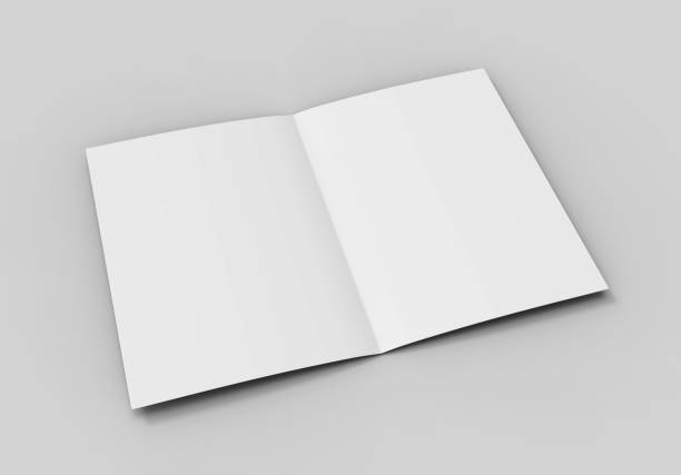 istock A3 A4 A5 half-fold or by-fold brochure blank white template for mock up and presentation design. 3d illustration. 849067144