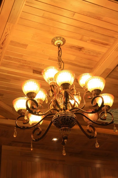 istock glass chandeliers hanging from the ceiling in a hotel 849069546