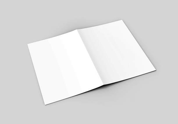 istock A3 A4 A5 half-fold or by-fold brochure blank white template for mock up and presentation design. 3d illustration. 849069614