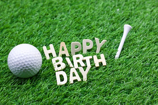 Happy birthday to golfer on green course