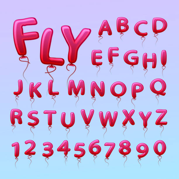 istock Flying balls in the form of letters numbers. 849078134