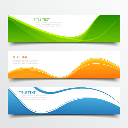 Abstract Header Vector Set Of Abstract Wave Vector Headers Design Stock Illustration ...