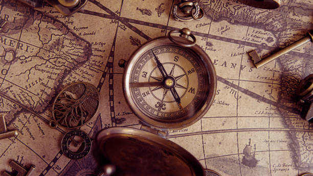 zdjęcia vintage - compass exploration map globe zdjęcia i obrazy z banku zdjęć