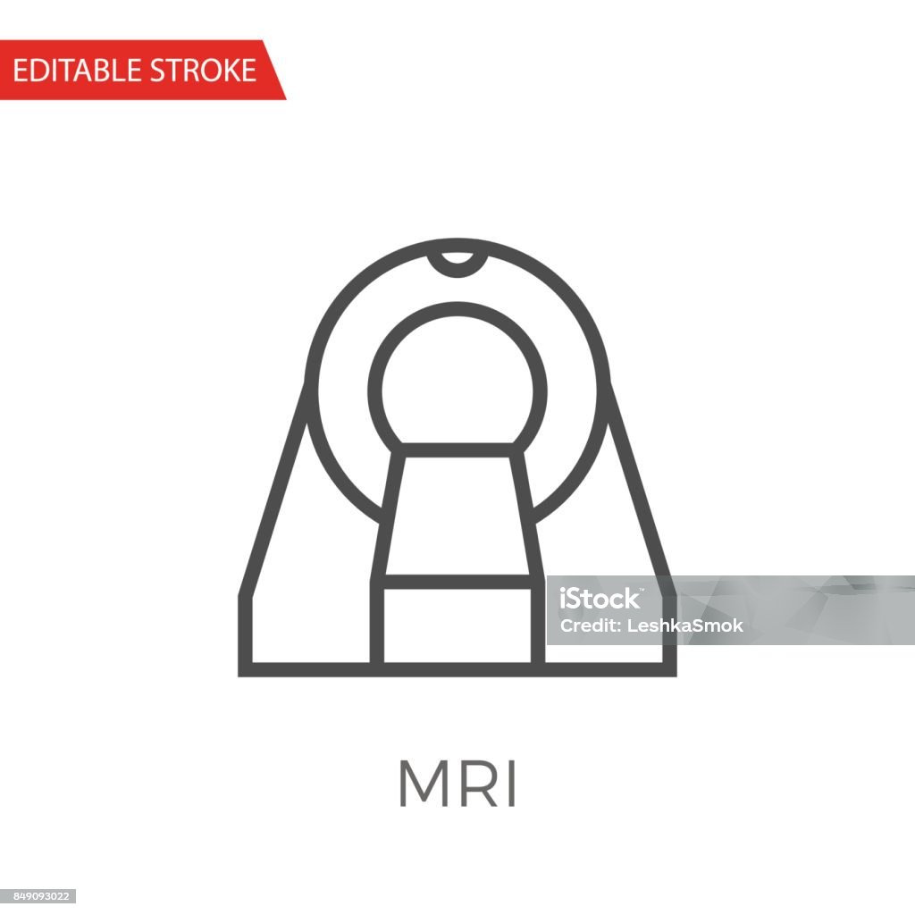 MRI Thin Line Vector Icon. MRI Thin Line Vector Icon. Flat Icon Isolated on the White Background. Editable Stroke EPS file. Vector illustration. Care stock vector