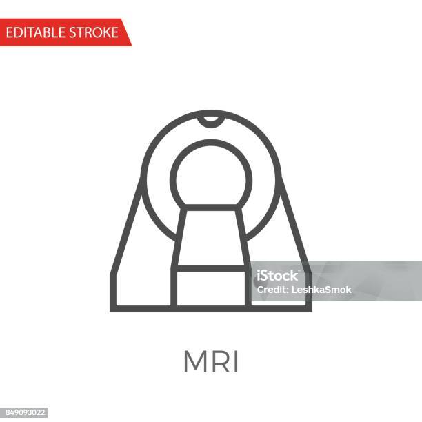 Mri Thin Line Vector Icon Stock Illustration - Download Image Now - Care, Computer, Design