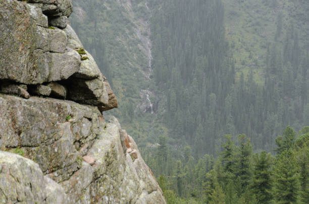 Foggy and cloudy landscape, Mountains, Clouds. National Park Ergaki, Siberia, Russia