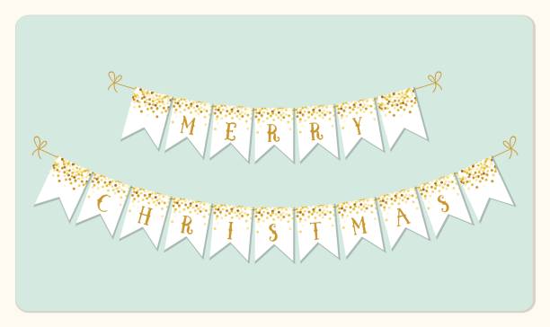 istock Festive luxury banner Merry Christmas with glamour golden glitter confetti 849109664