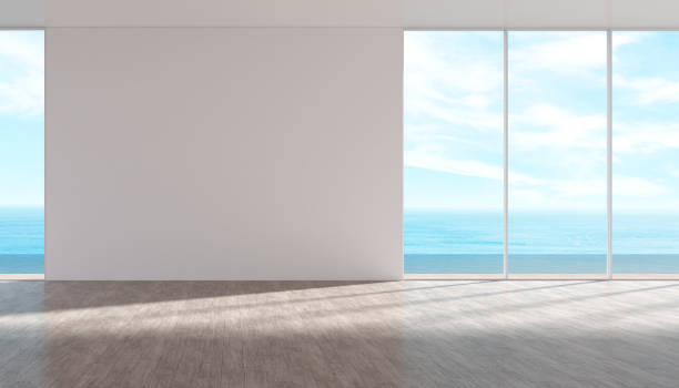 istock Modern Living room panorama sea view summer 3d rendering 849110010