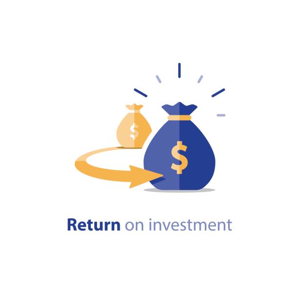 illustrazioni stock, clip art, cartoni animati e icone di tendenza di concetto di rifinanziamento, consolidamento finanziario, aumento dei ricavi, ritorno sugli investimenti a lungo termine - return on investment