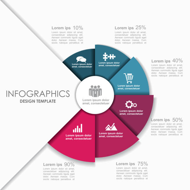 illustrations, cliparts, dessins animés et icônes de modèle de l’infographie. peut être utilisé pour la mise en page de flux de travail, diagramme, options étape affaires, bannière, conception de sites web. - 6 series