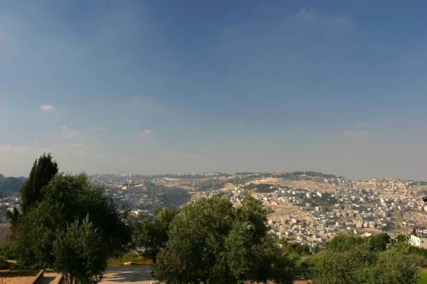 Jerusalem old city panoramic aerial view