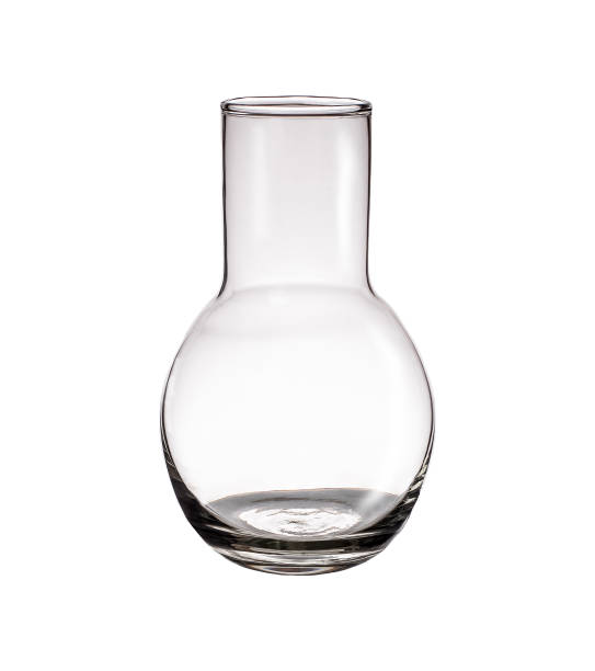 Clear glass vase isolated on a white background