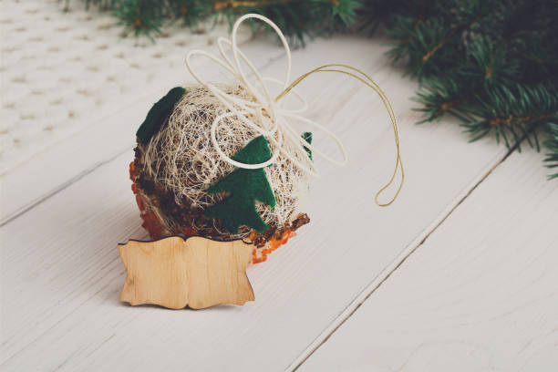 istock Creative diy hobby. Handmade craft christmas decoration ball 849121902