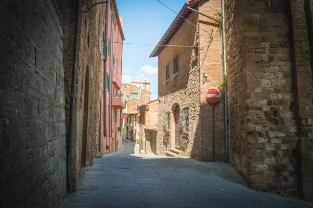 Street in a old Italian city  Montepulciano. Tuscany
