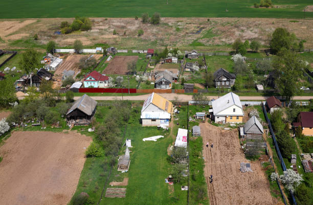 istock Aerial Views - Russian village 849141252