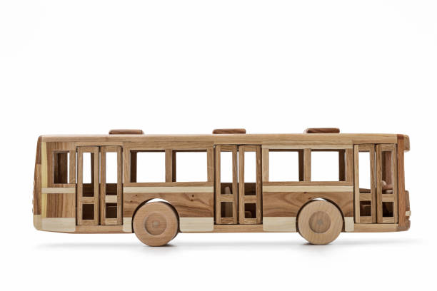 istock Wooden toy, modern bus. 849146508