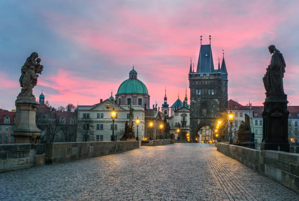 istock Sunset at Charles bridge in Prague 849146752