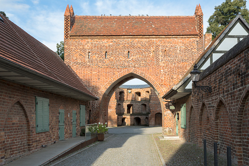 The historic Friedlaender Tor gate in the town of Neubrandenburg, Germany
