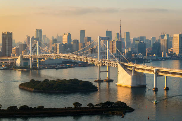 istock Tokyo Tower and Rainbow Bridge in Japan 849147908