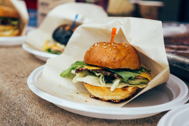 istock Fresh burgers on market shelf 849151356