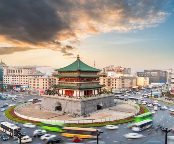 istock xian bell tower at dusk 849153210