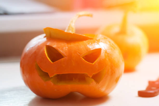 istock Jack o lantern DIY. spooky face in the pumpkin. 849162326