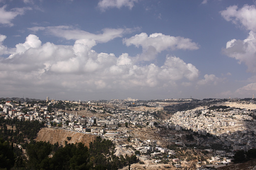 Jerusalem old city panoramic aerial view