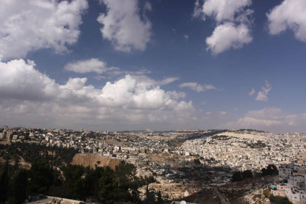 Jerusalem old city panoramic aerial view