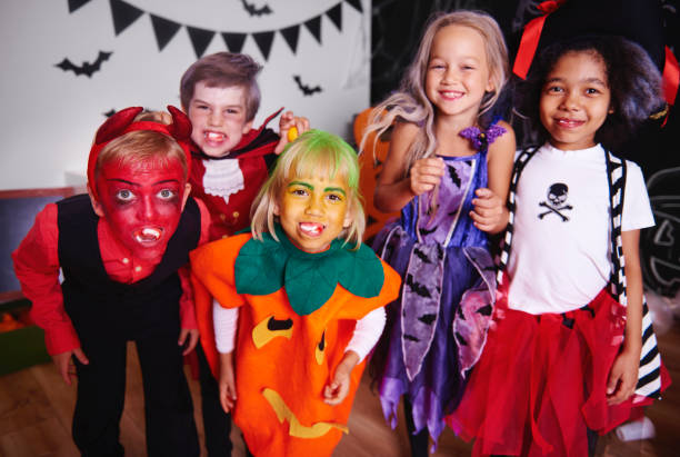 istock Kids posing  in halloween costume 849167278