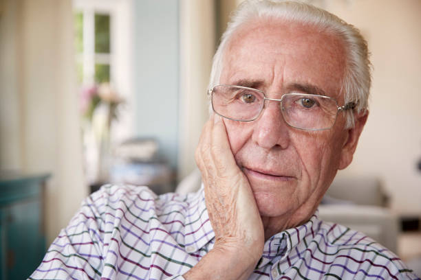 istock Worried senior man at home looking to camera, close up 849182190