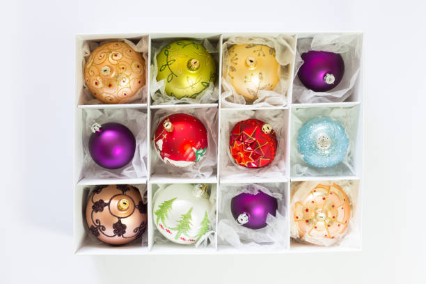 assortment of colorful christmas decorations