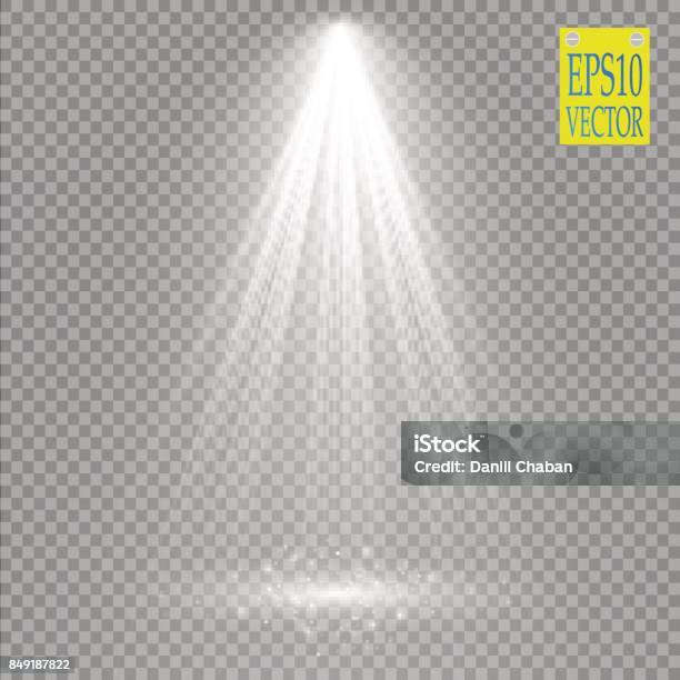 Vector Spotlights Scene Light Effects Stock Illustration - Download Image Now - Light Beam, Spotlight, Sunbeam