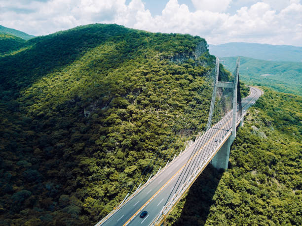Aerial view of a bridge