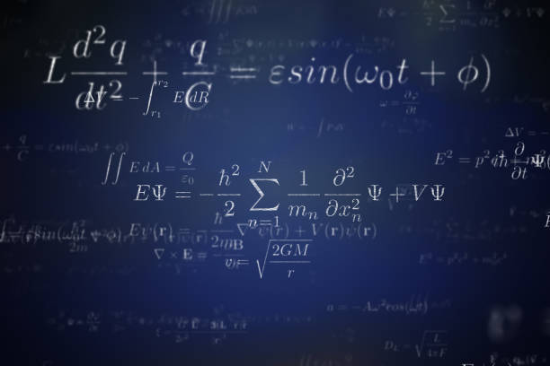 Horizontal rough textured scratched scuffed messy dark black background with hand written text equation Physics formula in chalk - E=mc2 energy mass equivalence on a grungy blackboard slate with white chalk. The diagram represents mathematical formula - energy mass equivalence. There are scratches, scuff marks on the background. There is Depth of field with focus in the center near = sign.