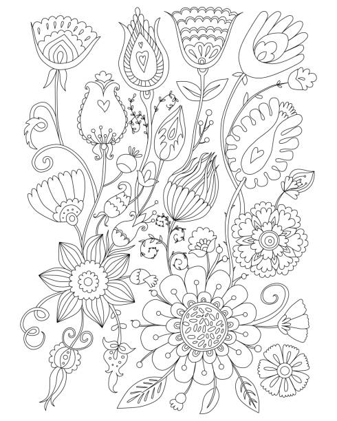 Page coloring for adults, floral design, anti-stress Coloring Page coloring for adults, floral design, anti-stress Coloring adult coloring pages mandala stock illustrations