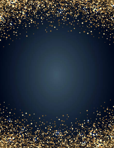 Festive vertical Christmas and New Year background with gold glitter of stars. Vector illustration Festive vertical Christmas and New Year background with gold glitter of stars. Vector illustration. new years eve parties stock illustrations