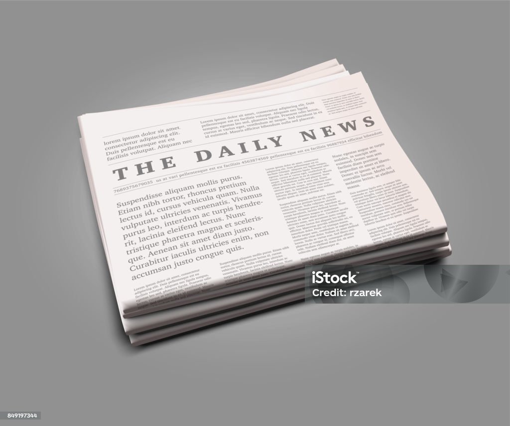 Vector realistic newspaper. Vector realistic newspaper with empty space to add your own text and pictures. Advertisement stock vector