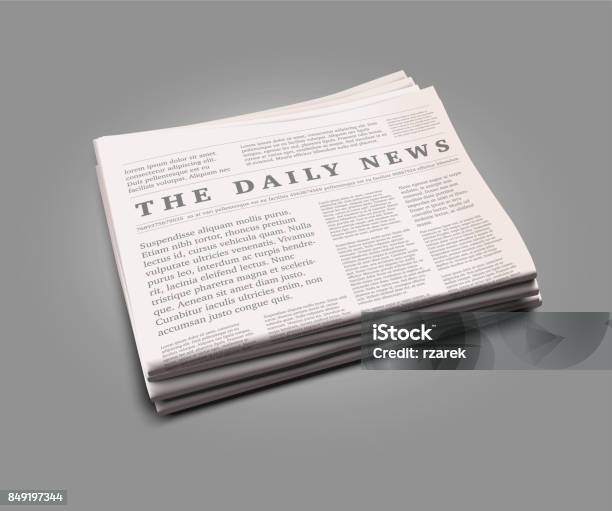 Vector Realistic Newspaper Stock Illustration - Download Image Now - Advertisement, Article, Artificial