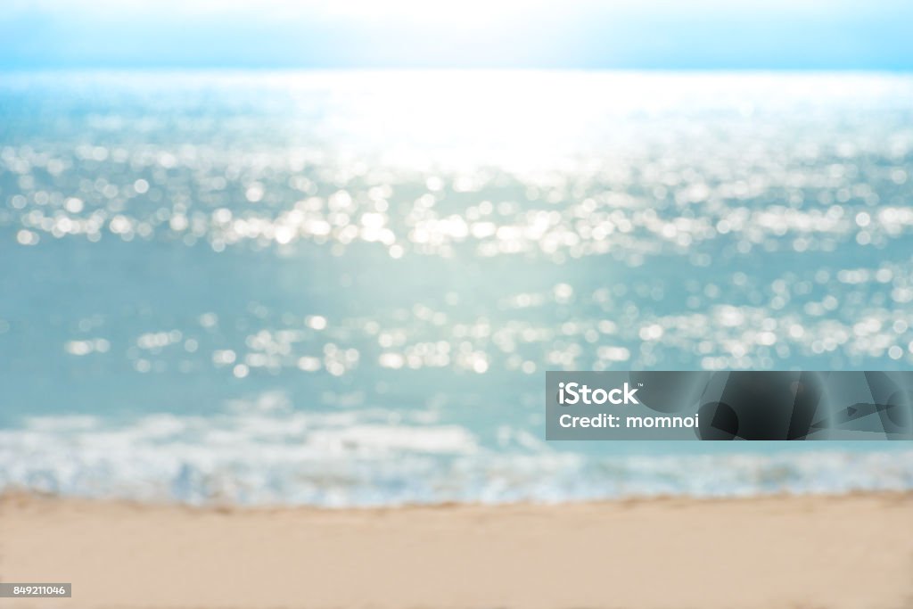 Sea Water Bokeh And Sand Beach Stock Photo - Download Image Now ...