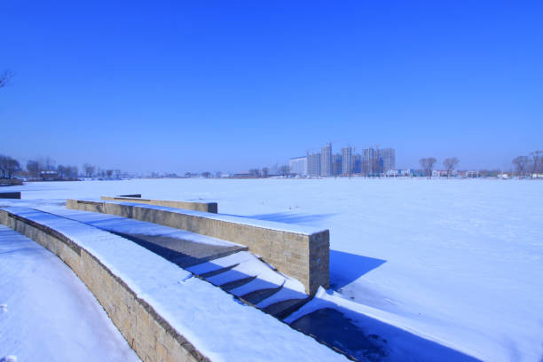 istock water park winter snow scene, in north China 849213028