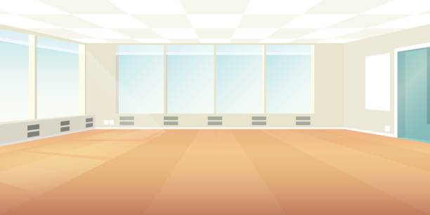 ilustrações de stock, clip art, desenhos animados e ícones de vector modern loft office interior empty scene in flat style - modern office