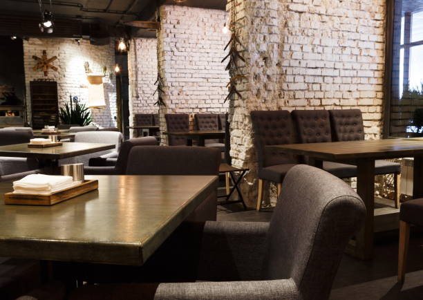 istock Interior of modern restaurant, loft style 849220352
